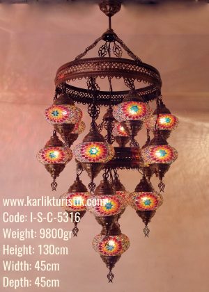 Decorative Handmade Turkish 15 Ball Mosaic Lamp No2 -I-S-C-5316