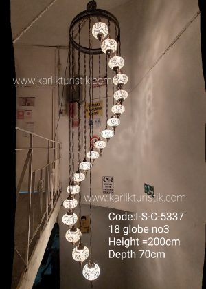 Helix Chandeliers Lighting with Ottoman Glass First-Quality 18 glass Chandeliers -I-S-C-5337