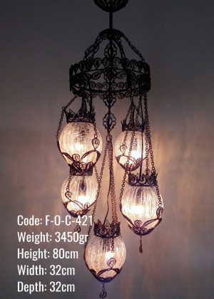 OTTOMAN AND TURKİSH STYLE LAMP 5 Globe  - F-O-C-421