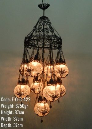 Nine Glass Ottoman Authentic Ball Lamp Chandelier / Set - F-O-C-422