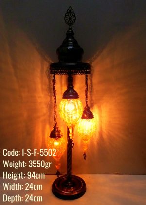 Authentic Stand Lamp ,Moroccan Floor Lamp ,Handmade Lamp Decor Corner Lamp 3 Piece Floor Lamp with Blown Glass -I-S-F-5502