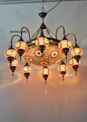 Turkish Sytle Mosaic Chandelier 10 leg  I-S-C-5333