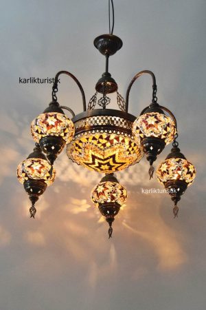 Mosaic Chandeliers 5 leg middle 25 cm authentic lamp I-S-C-5330