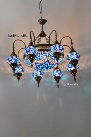 Turkish Sytle Mosaic Chandelier 8 leg Oriental Lamp I-S-C-5332