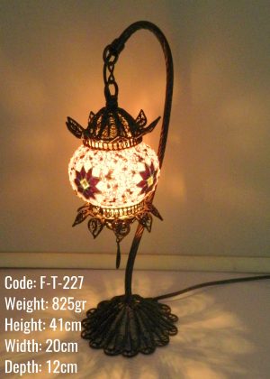 Mosaic Gooseneck  Filigree Art  Swanneck  Table Lamp  Small– F-T-227
