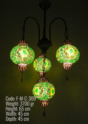 Mosaic Lamp Chandelier 4 Glass with leg F-M-C-309