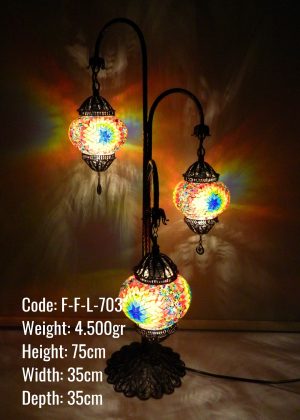 Handmade and mosaic sprial desing standing Lamp3 ball filigree F-F-L- 703