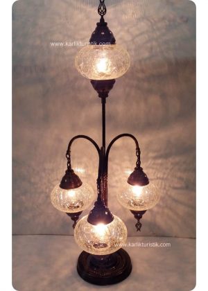 Turkish, Ottoman and Seljuk style authentic floor lamp 3 +1 Glass Light