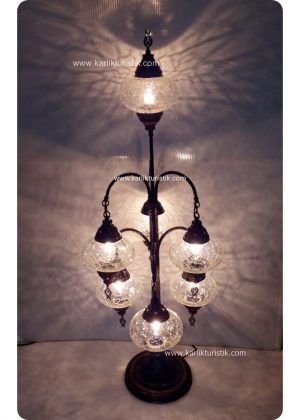 Turkish, Ottoman and Seljuk style authentic floor lamp 6+1 Glass Decorative Handmade Light