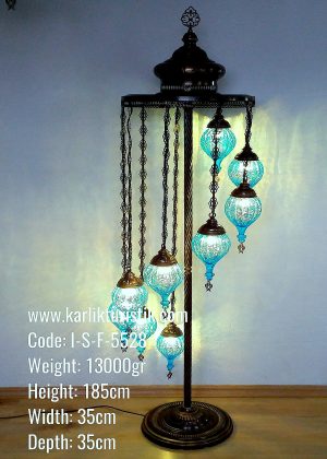 Turkish Lamp Standing Seljuk Pattern, Ottoman Style Floor Lamp Handmade Glass, Authentic Floor Lamp, Moroccan Floor Lamp, 9 Line Floor Lamp-I-S-F-5528