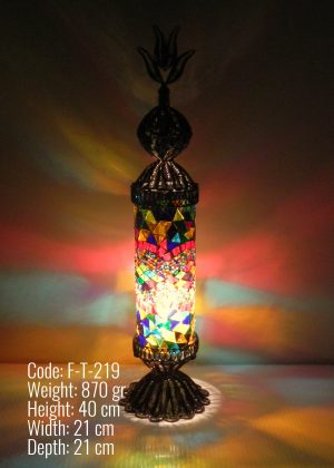 Mosaic Cylinder Table Lamp Filigree  Bohomian Lamp For Gift - F-T-219