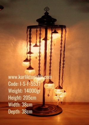 Decor Corner Lamp 11 Floor Lamp with Blown Glass -I-S-F-5531