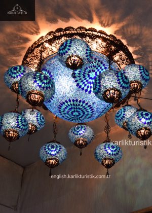 Handmade Mosaic Lamp Chandeliers  Entry light fixture Unique Large SpeciaL,Filigree Lamp ,Hanging F-B-M-104