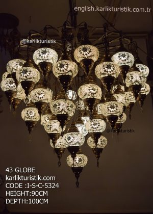 Turkish Mosaic Chandelier,Handmade Mosaic Hanging Lamp ,Moroccan Lamp I-S-C-5324(short style-white mosaic color)