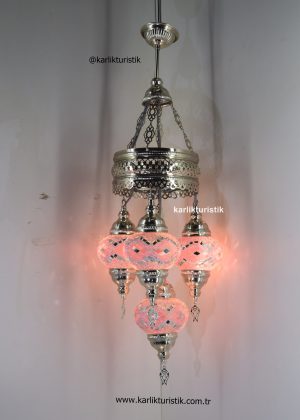 Mosaic Lights ,Silver Plated Chandelier,Handmade Turkish Lamp from Turkey 4 Mosaic Glass,Home lights ,Decor Lamps,Turksih Chandelier 4 Globe