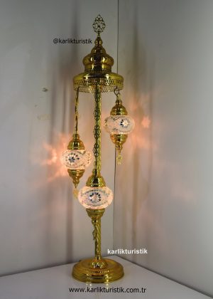 Mosaic Standing Lamp Gold Plated ,HandmadeFloor Lamp with colorful 3 mosaic globe, , Tiffany Desk Lamp,Night Lamp,Corner Table Lamp GOLD