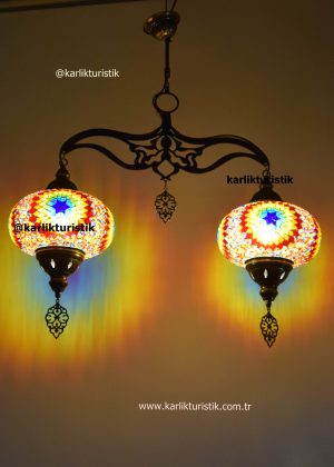 Turkish lighting fixtures,Traditional design double mosaic glass lamp  special chandelier for home,hotel ,