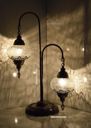 Cracked Pattern table lamp Double Glass ,Turkish Lamp Shade,Tiffany Lamp ,Floor Lamp with laser
