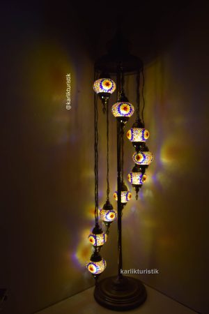 Turkish Lamps ,Mosaic Floor Lamp 9 Handmade Glass Light Standing Lamp Authentic – I-S-F-5526