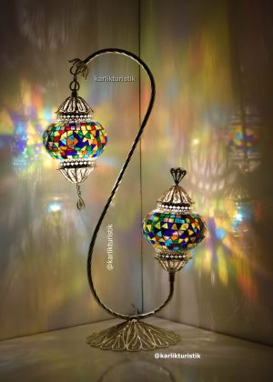 Turkish lamps ,Filigree Art decor lamps double S mosaic lights double Glass Gift Lamps silver