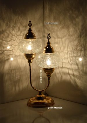 Cracked Pattern table lamp U style Lights Double Glass ,Turkish Lamp Shade,Home decor lamps gold plated