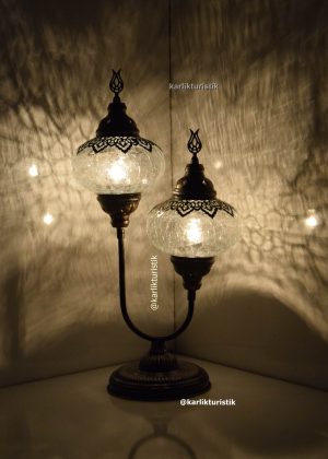 Cracked Pattern table lamp U style Lights Double Glass ,Turkish Lamp Shade,Home decor lamps with laser