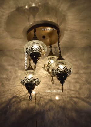 Flush Mount Ceiling Fixture 4 Cracked  Light with laser  Handmade Vintage style for house ,Hotel Chandelier,Living Room hanging Lights