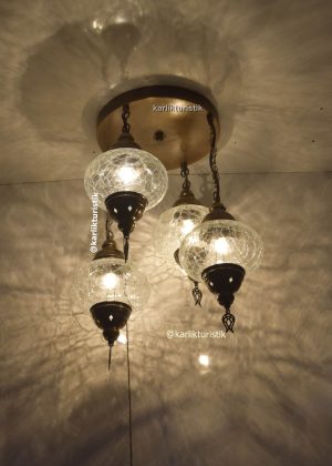 Flush Mount Ceiling Fixture 4 Cracked  Light  Handmade Vintage style for house ,Hotel Chandelier,Living Room hanging Lights