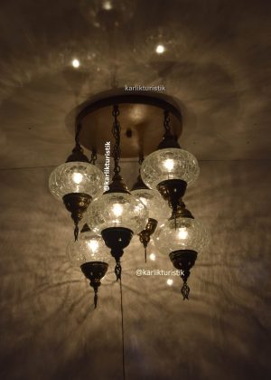 Flush Mount Ceiling Fixture 6 Cracked  Light  Handmade Vintage style for house ,Hotel Chandelier,Living Room hanging Lights