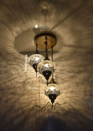 Flush Mount Ceiling Fixture 3 cracked glass with laser  Handmade Vintage style for house ,Hotel Chandelier,Living Room hanging Lights