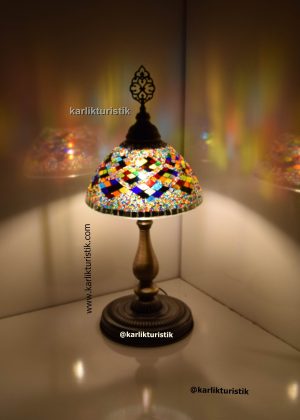 Mosaic Tiffany Lamp Large Handmade Umbrella style lamp ,Turkish lamp shade 25 cm Bedroom Night Light  Colored Glass