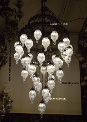 Living Room Chandelier Turkish inspired chandelier elegant copper materail  41 blowing glass fiigree art big pendant lights